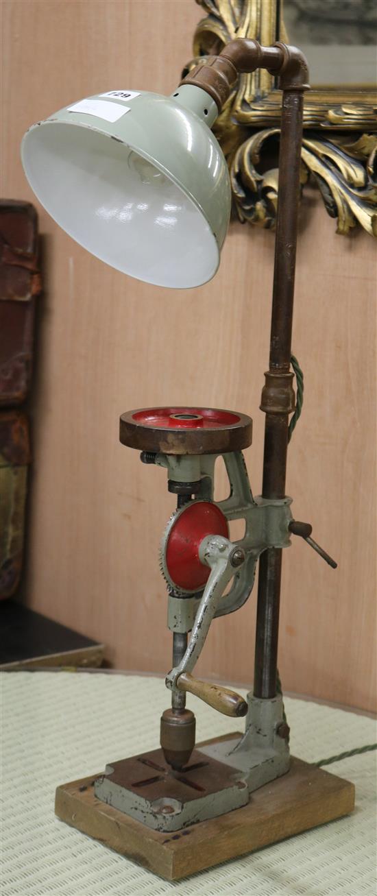 An Industrial style lamp W.18cm